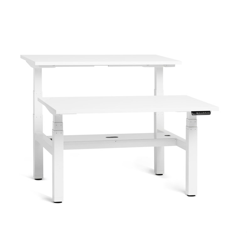 Bureau à hauteur réglable Series L, H 50,5 po x l 58 po x P 47,25 po, Blanc
