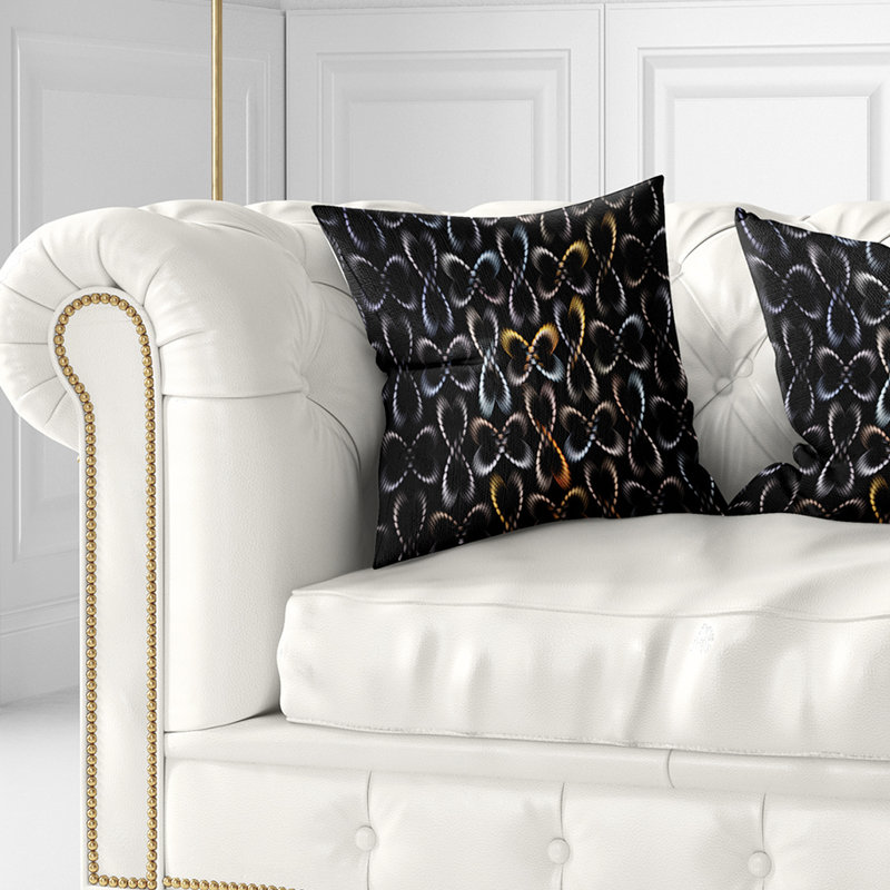  Coussin à motif abstrait de papillons, 16 po x 1 po, Coussin décoratif