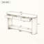 Console ovale avec 3 tiroirs et tablette de rangement inférieure, canapé d'entrée en placage de chêne-130482545