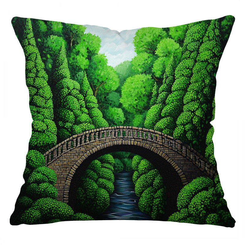 Coussin Bridge, coussins en coton naturel, Carré 14 po