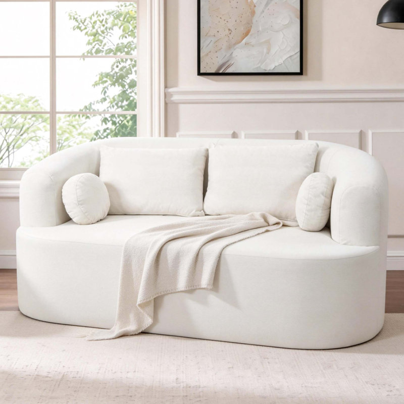 Canapé-causeuse peu encombrant, aucun assemblage requis, Beige