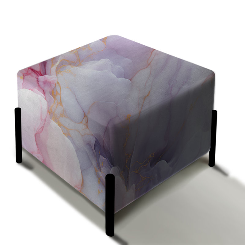 Enchanted Light Marble Mist - Repose-pieds carré en marbre