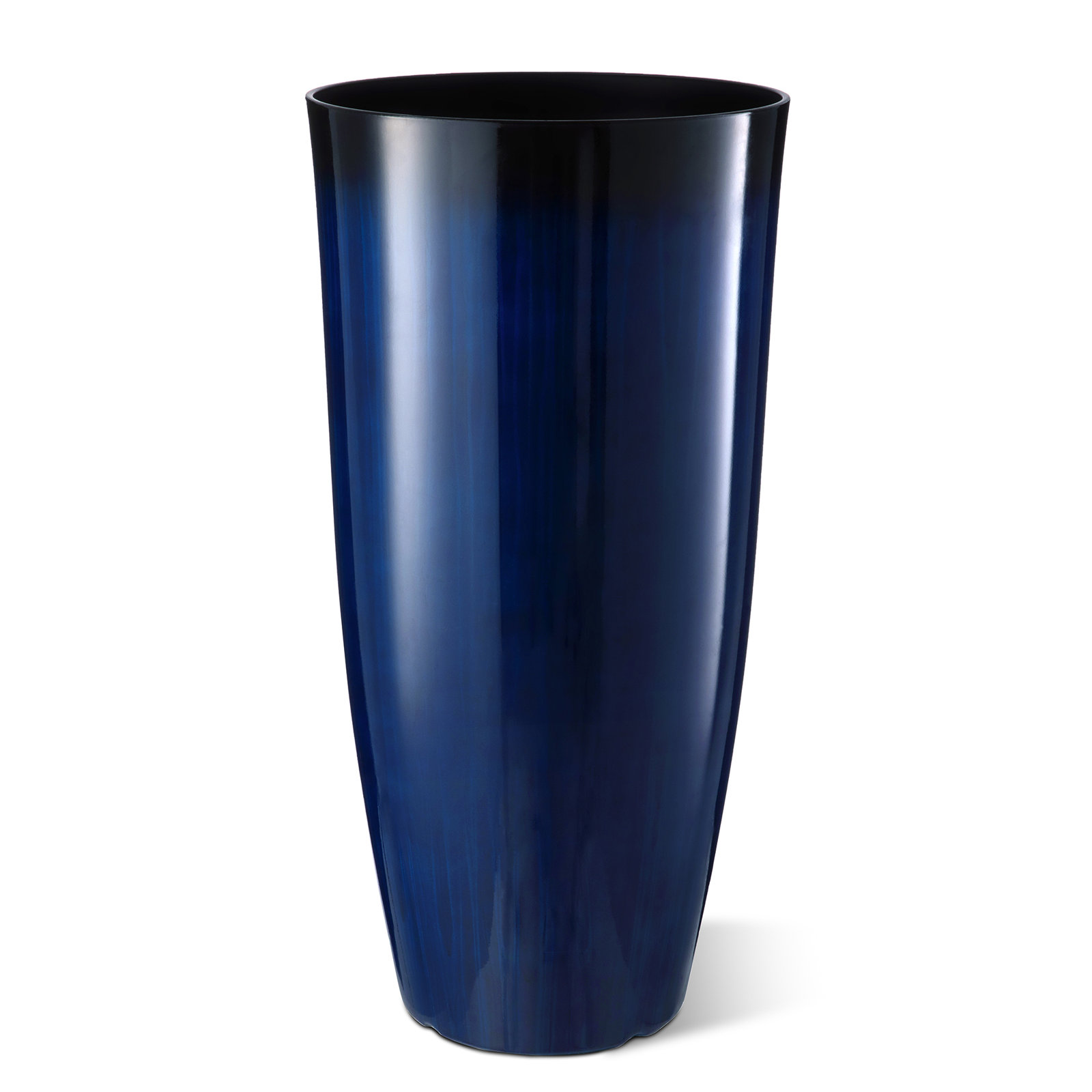 23.5"H Set Of 2 Oversized Gradient Green Faux Ceramic  Tall Plastic Planter, Gradient Cobalt Blue, 30"H X 15" W X 15"D