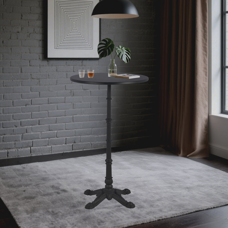 Round Metal Dining Table, Black