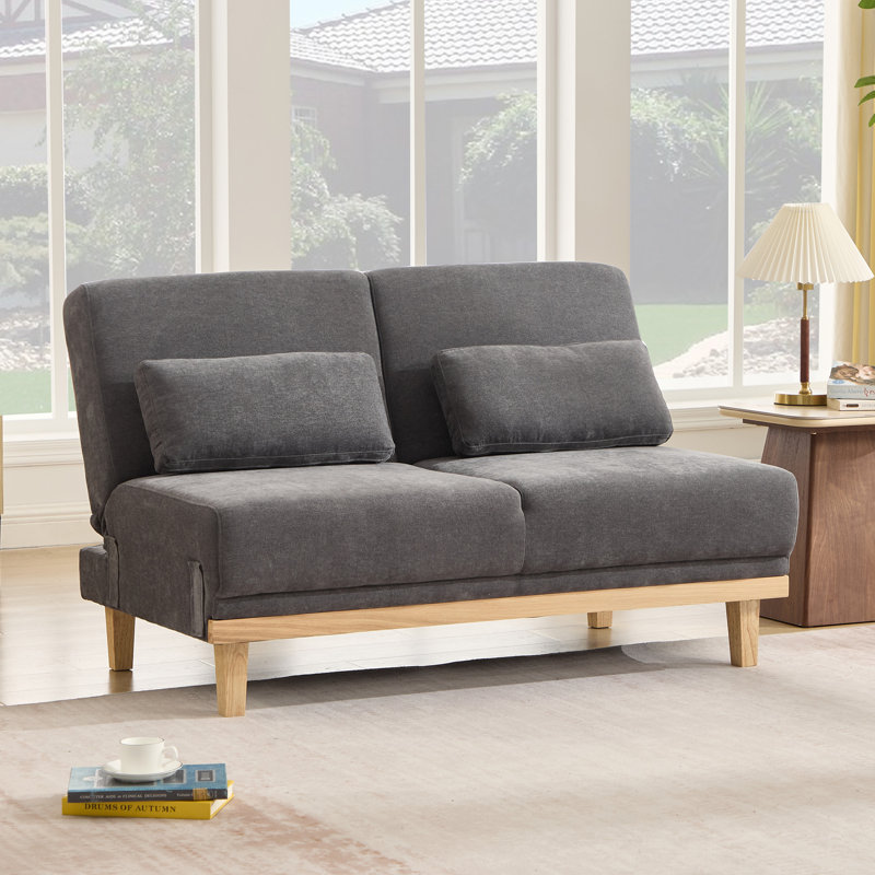Module de futon rembourré 51,5 po, Chenille grise foncée