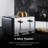Tower Sera 4 Slice Toaster with 6 Browning and Defrost/Reheat/Cancel Functions, 1800W-94103938