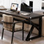 Bureau rectangulaire en bois massif noir-670257292