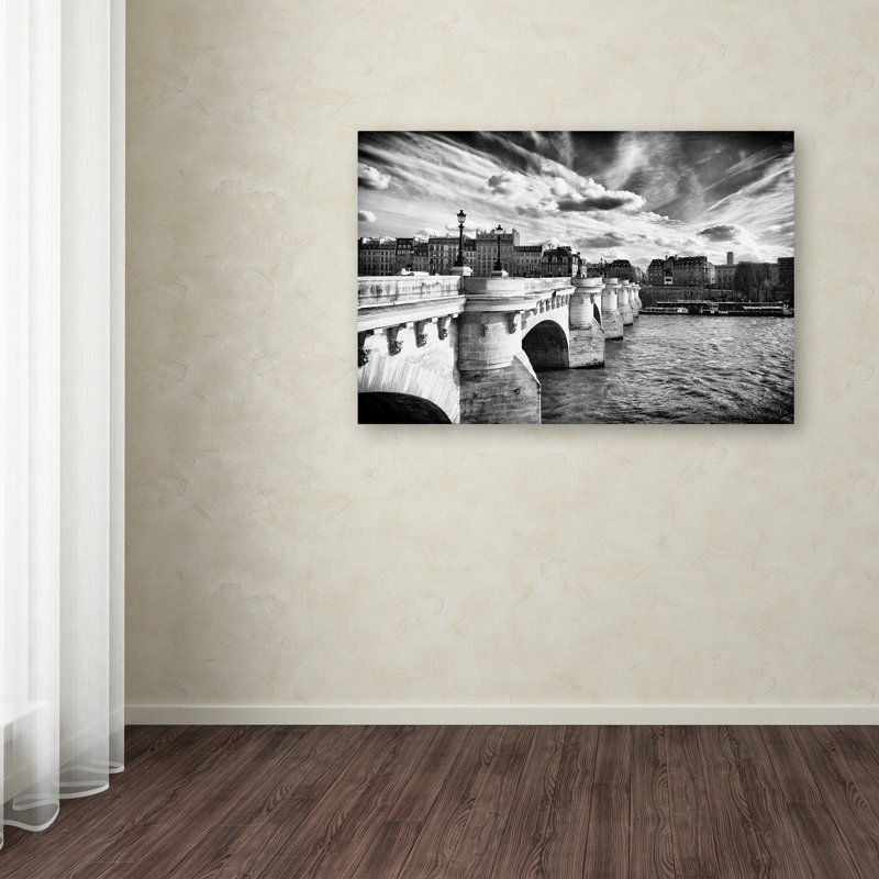 « paris bridge », reproduction sur toile tendue, H 12 po x l 19 po x P 2 po