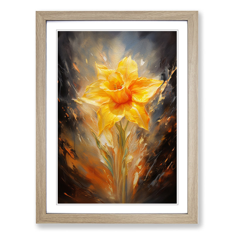 Single Picture Frame Print on Wood, 64cm H x 46cm W, Oak Framed