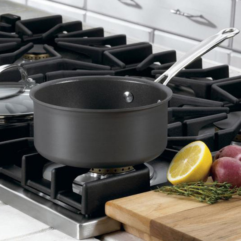 1-Quart Hard Anodized Non-Stick Saucepan with Glass Lid