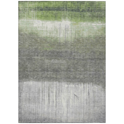 Machine Washable Indoor/Outdoor Xhevrie Fern Rug