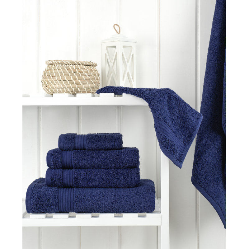 Ensemble de serviettes de bain luxueuses 100% coton turque 6 pièces, très doux et absorbant, Marine