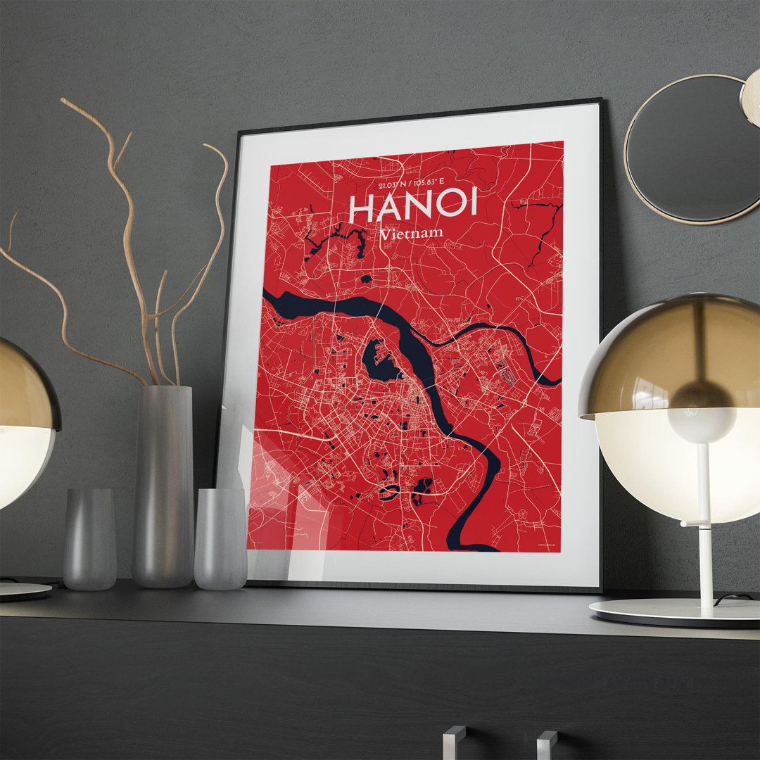 Hanoi City Map In Nautical - No Frame Print