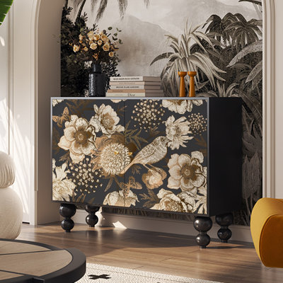 Modern two-door multi-function accent cabinet.