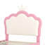 Lit simple tapissier princesse avec tête de lit couronne, lit plateforme simple-1273718483