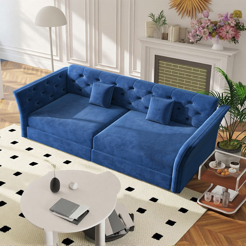 Canapé-lit 74,4 po, Bleu
