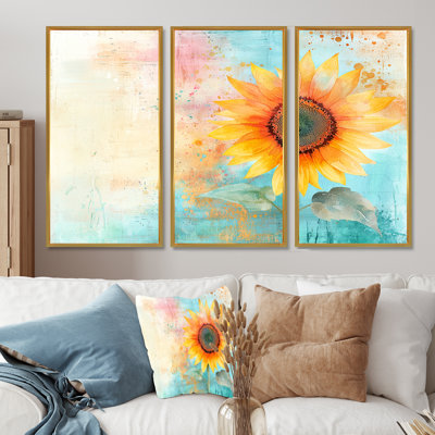 Addam - Ensemble d'art mural tournesols