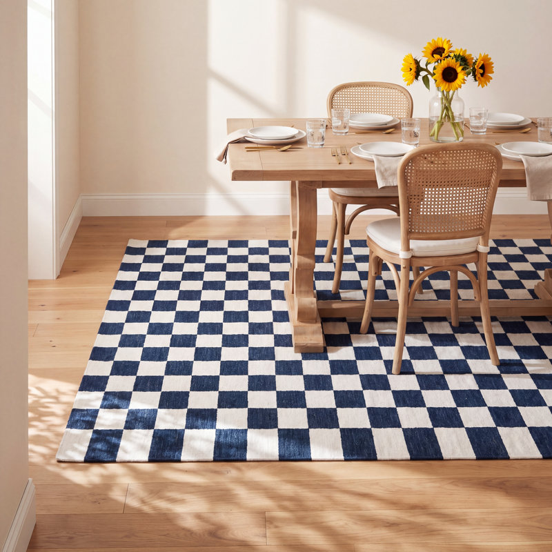 Freemont Area Rug In Navy/Ivory, Rectangle 5' x 8'