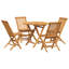 Hinkle 4 - Person Teak Patio Dining Set with