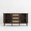 Buffet en rotin de 55 po de largeur avec portes coulissantes et tablettes réglables-1596235985