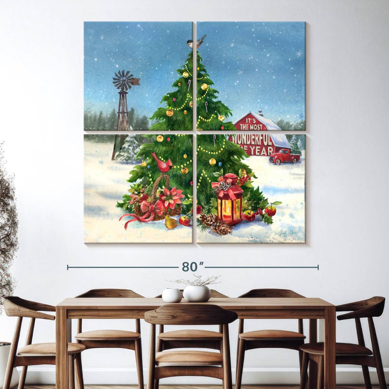 Lelend Christmas Barn Tree, 74" H x 74" W