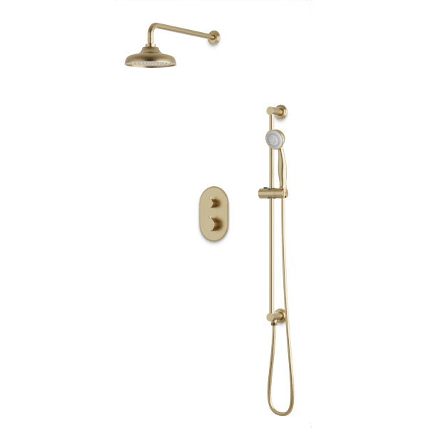 Complete Shower System, Satin Brass