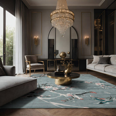 Tapis gris soyeux et moelleux