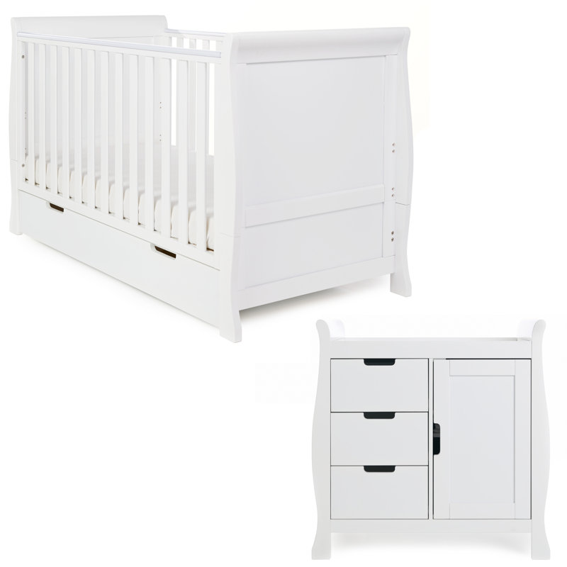Stamford Classic Cot Bed 2-Piece Nursery Furniture Set, White