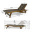 Chaise longue de 2 avec plateau coulissant - Cuir, aigue-marine brun 2 avoine