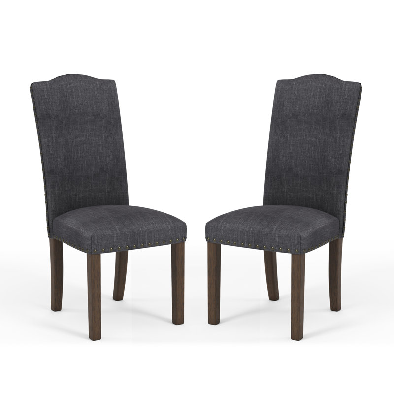 Chaise Parsons rembourrée Auttenberg, Gris foncé