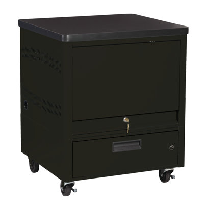 29.63'' H x 24.75'' W Laptop/Tablet Storage Cart with Wheels