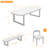 Modern Rustic Solid Wood Rectangular Dining Table Set-2001500831-2001500829