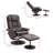 Recliner And Ottoman With Wrapped Base, Swivel PU Leather Reclining Chair With Footrest For Living Room, Bedroom And Home Office (Chair)-465027699