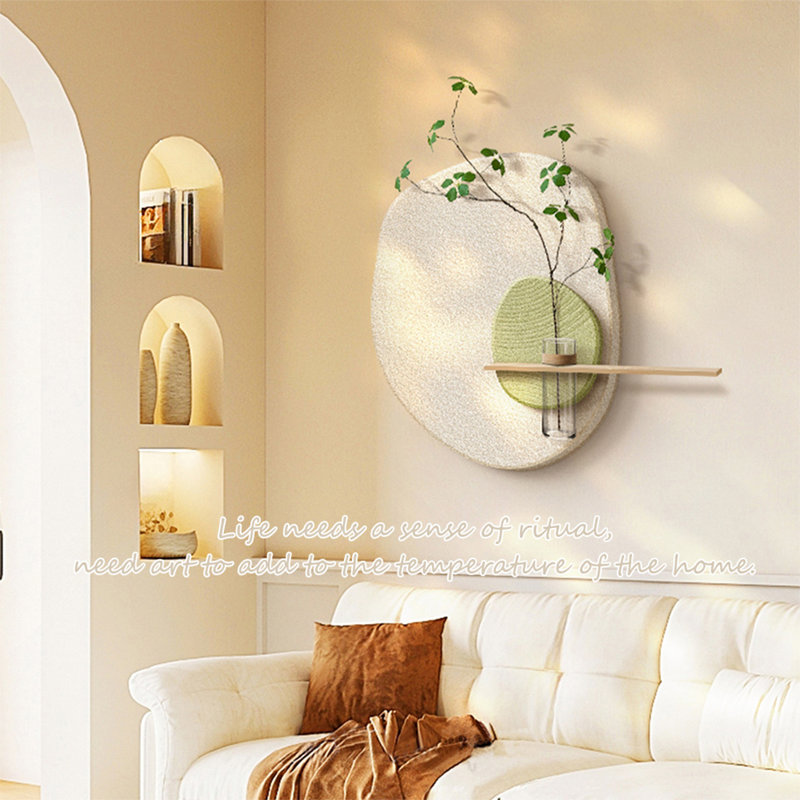 Art mural Mid-Century moderne en toile pour salon, H 35,43 po x l 31,5 po, Vert