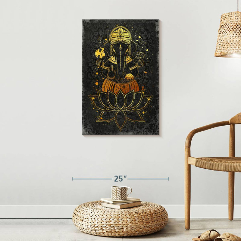 «Hindu God Ganesha», reproduction sur toile tendue, H 30 po x l 20 po x P 1,25 po
