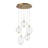 5 - Light Led Swirl Glass Shade Cluster Pendant Light