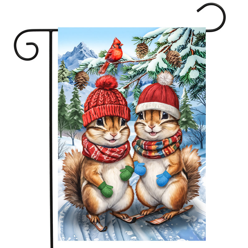 Drapeau de jardin d'hiver Chipmunks
