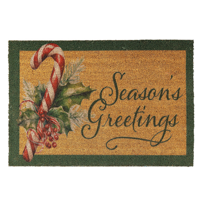 Season's Greetings, tapis en fibre de coco, 24 po x 36