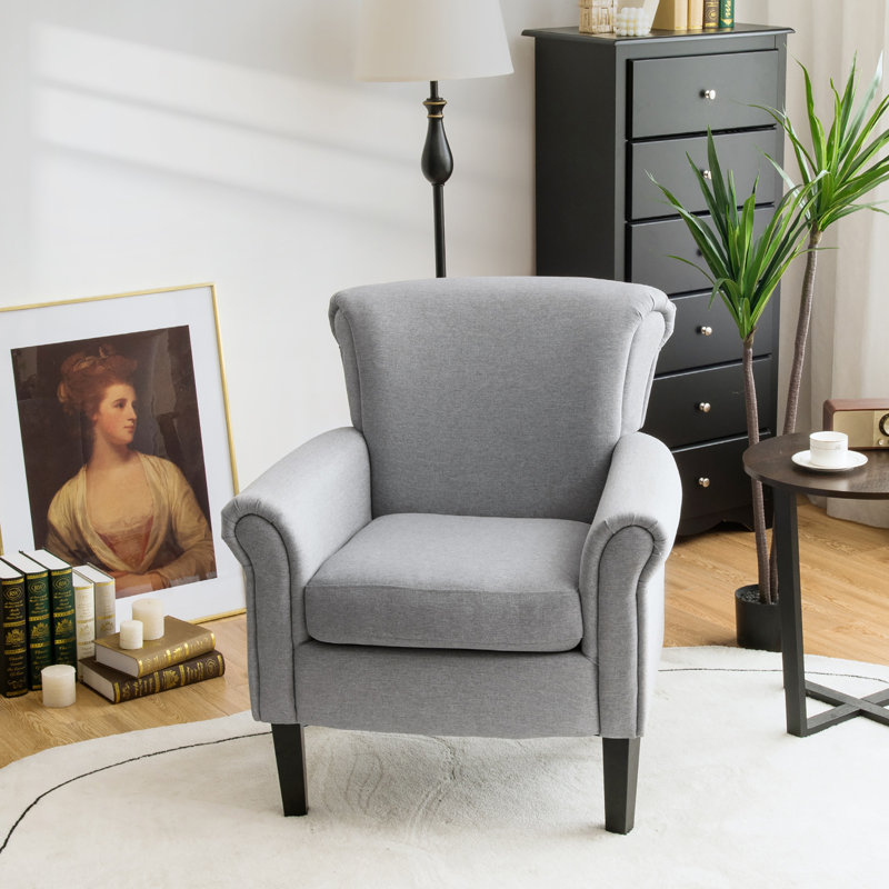 Chaise avec accoudoirs King Louis, Velours gris clair