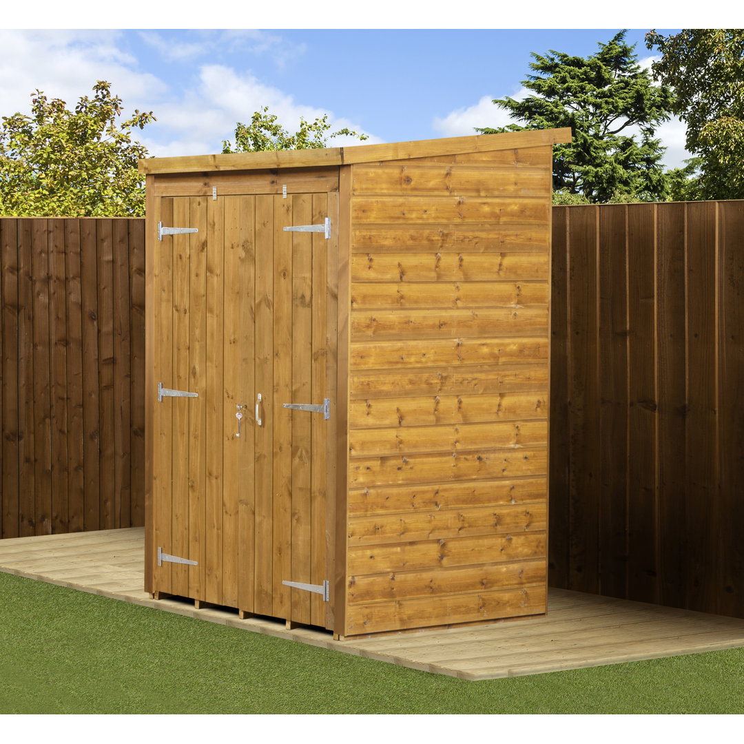 Modular Pent Garden Shed  4X6 No Windows  Double Door