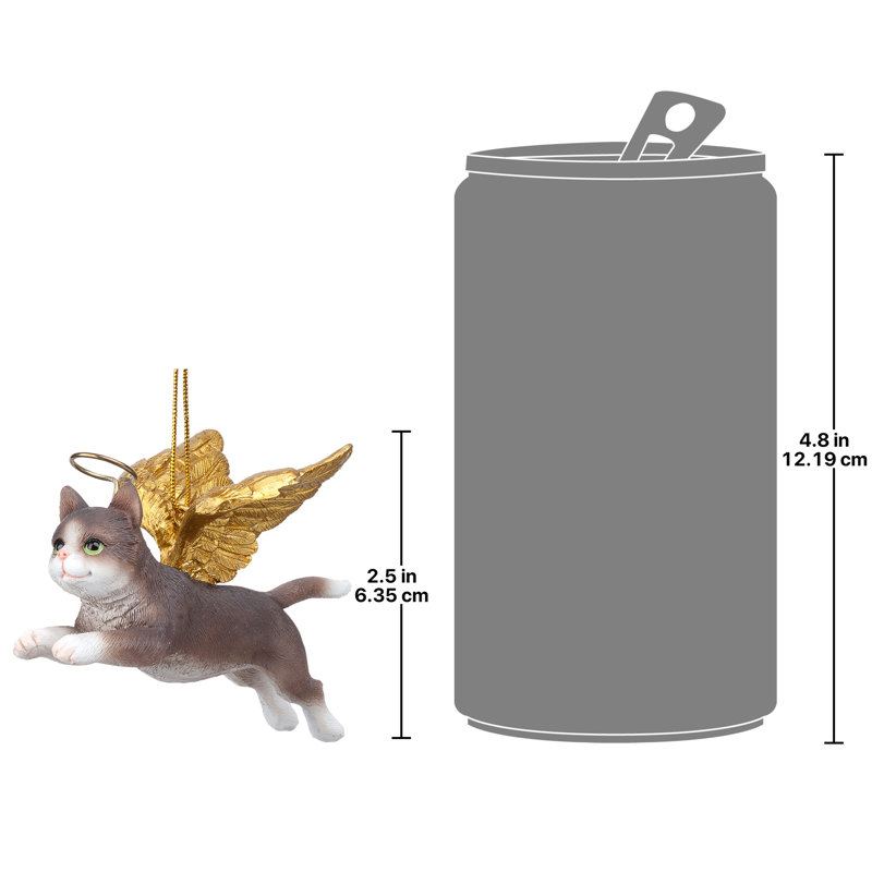 Feline Grey Tabby Cat Angel Holiday Ornament