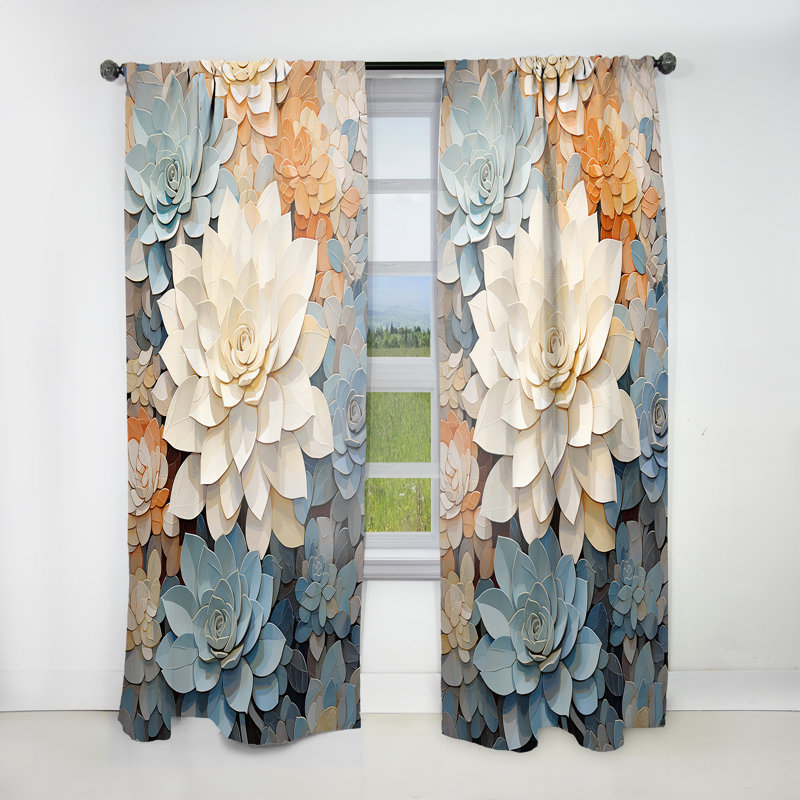 Burrowsville - Rideau succulent - Rideau floral obscurcissant - 1 panneau, L 52 po x L 90 po