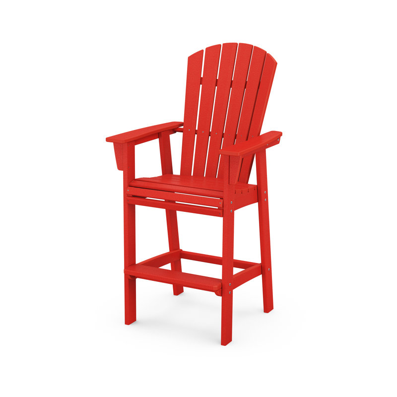 Chaise de bar POLYWOOD Adirondack, 29,25 po, Rouge coucher de soleil