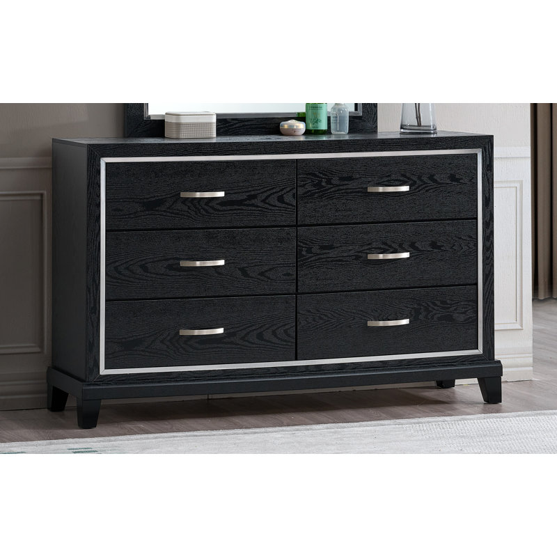Glory Furniture Livingston 6 Drawer Dresser Black