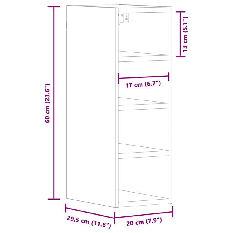 Hanging Cabinet Riga, Grey Sonoma