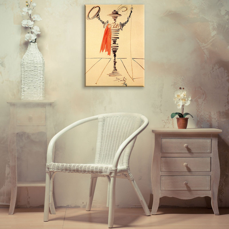 Toile tendue avec espagnol, chevalier espagnol par Salvador Dali, H 24 po x l 17 po