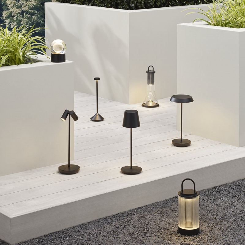 Doppia Accent Rechargeable Table Lamp, Black