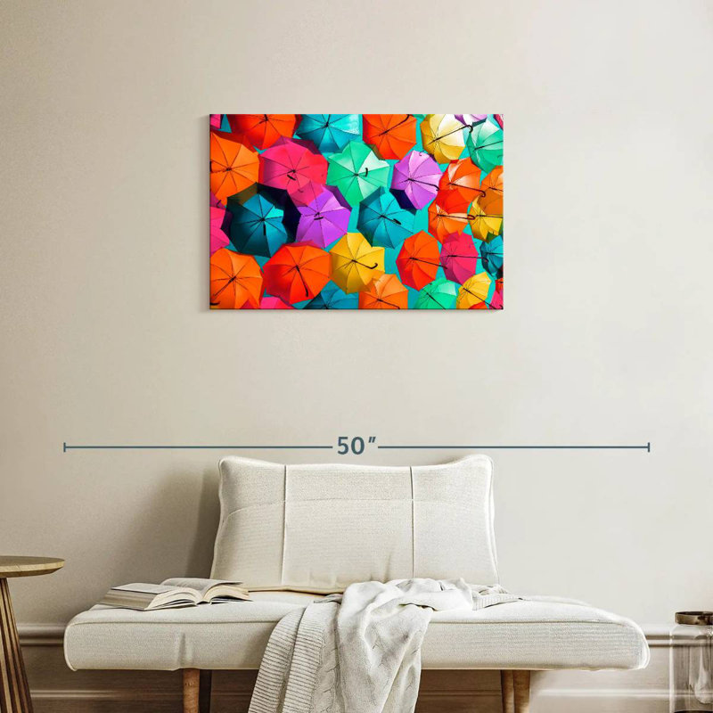 Kerner Colourful Umbrellas - Turquoise Sky III, 20" H x 30" W