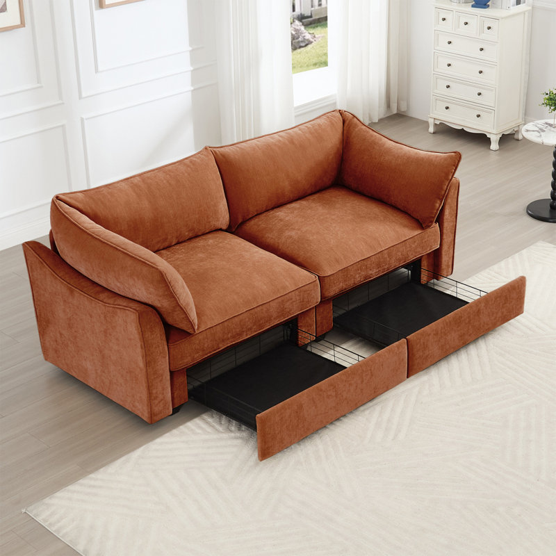 Canapé de rangement large et profond Sofawith avec tiroirs de rangement sous chaque siège avec d'excellents espaces de rangement convenant aux grands salons