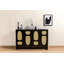 Console Aramantha, noir moderne, 47,2 x 31,5 x 15,7 pouces | Panneau de particules 100% mélaminé avec pieds en bois | Conception géométrique élégante, capacité de charge de 33,1 lb | Parfait pour l'entrée, le salon ou le bureau